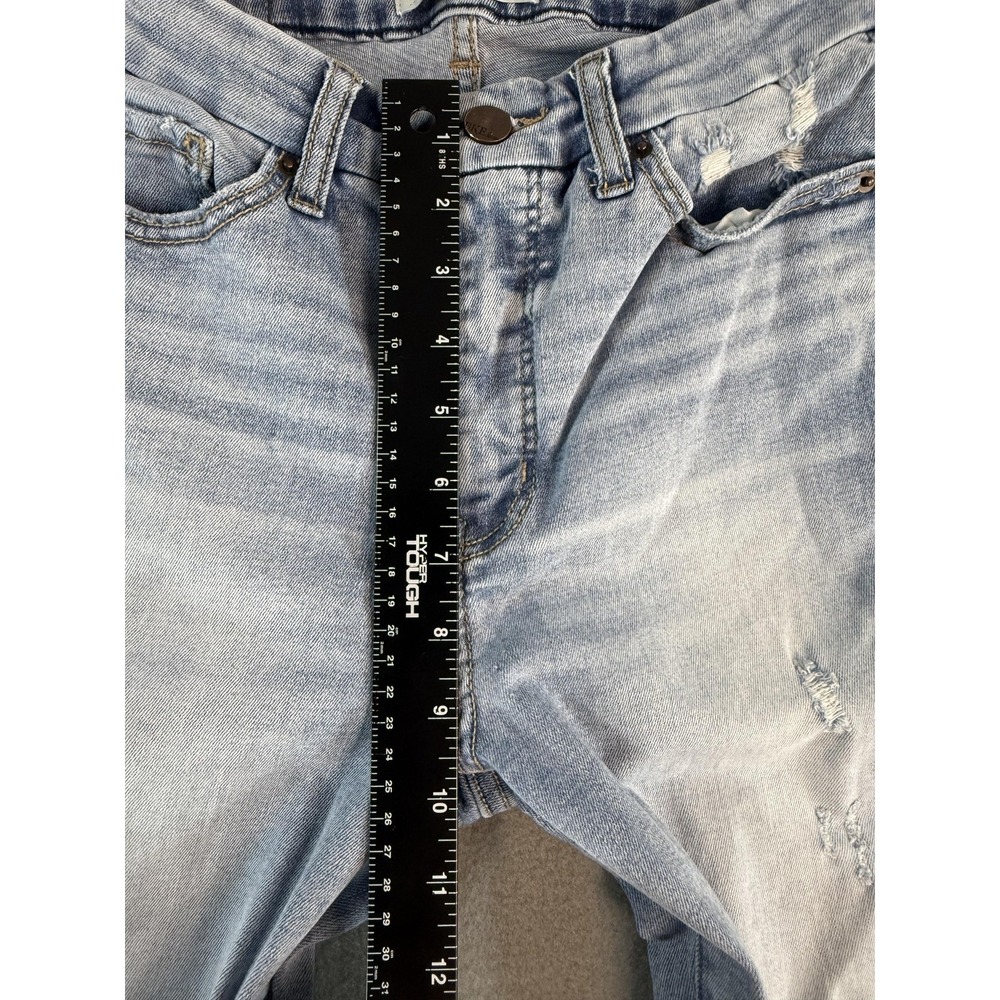 BKE Parker Jeans Womens 27x32 Light Wash Blue High Rise Flare Distressed Denim - Picture 6 of 12